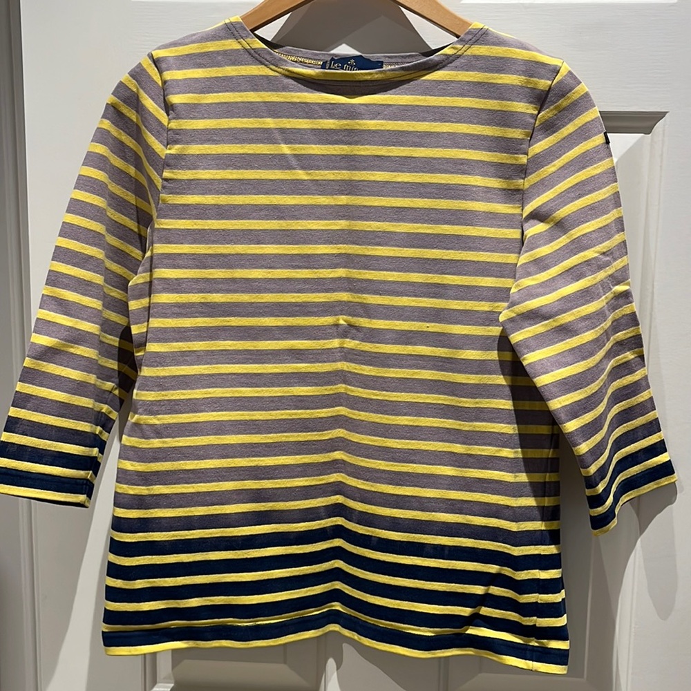 Le Minor 3/4 sleeve striped shirt size S